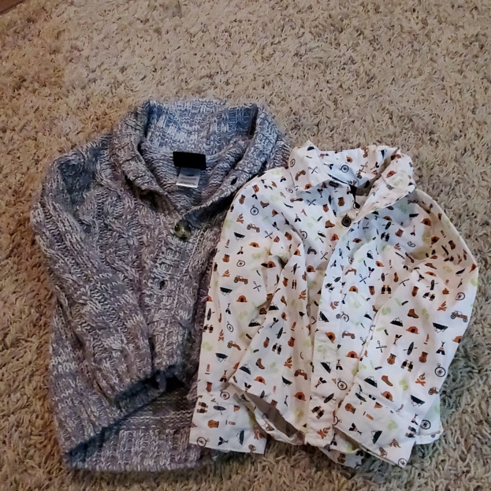 Toddler boys sweater/shirt set